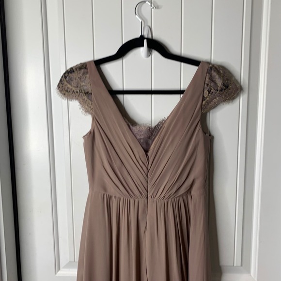 BHLDN Jenny Yoo lace mocha mousse bridesmaid maxi dress size 2 wedding guest - Picture 6 of 9